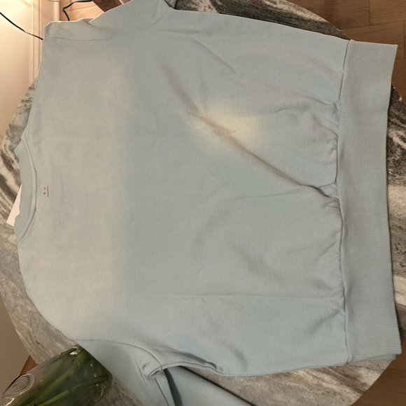 UNISEX Sky Baby Blue Sweatshirt with Smiley Face Embroidery - Picture 5 of 8